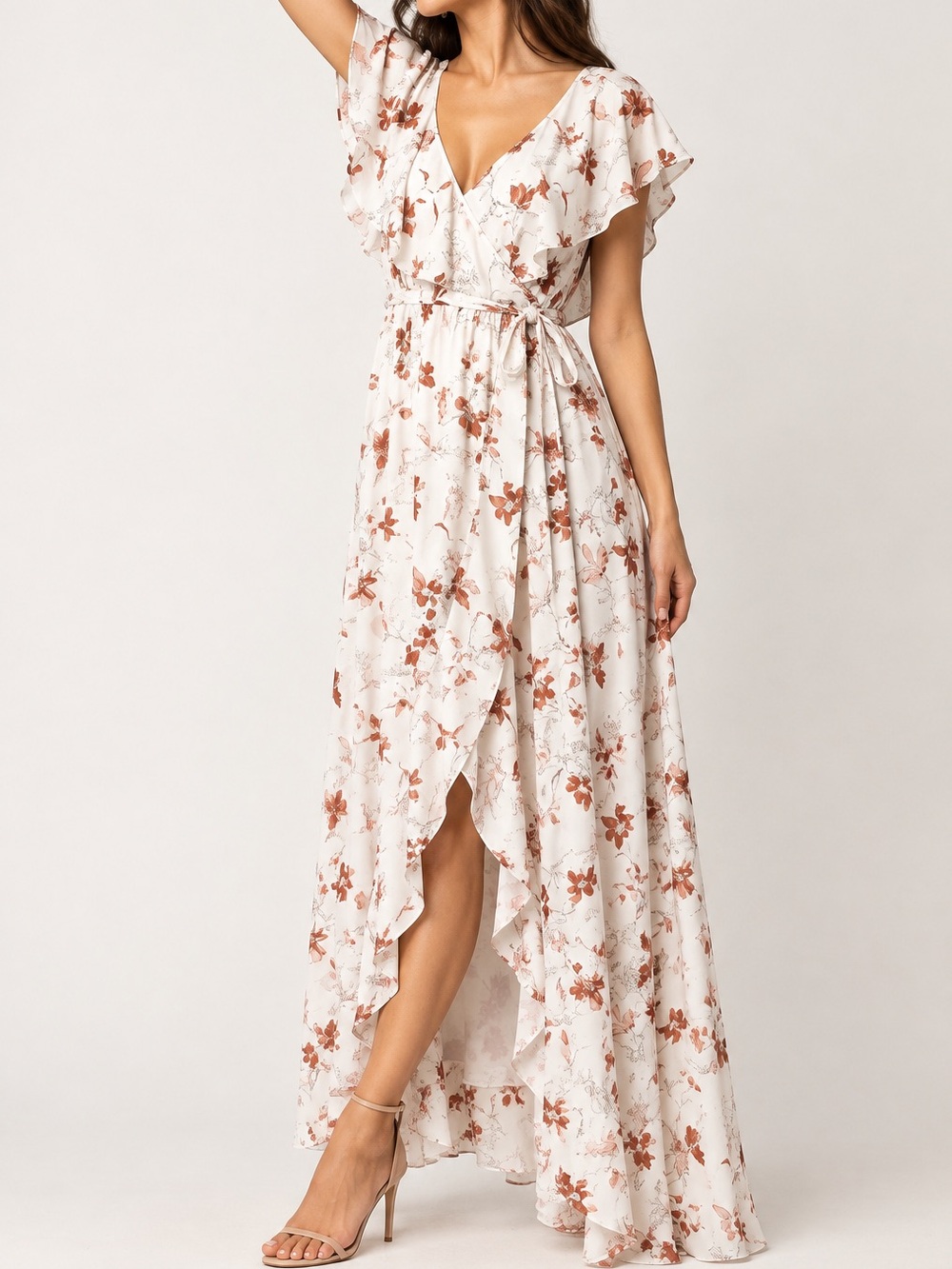 Baltic Born Katya Ruffle Maxi Faux Wrap Dress Sz XXL